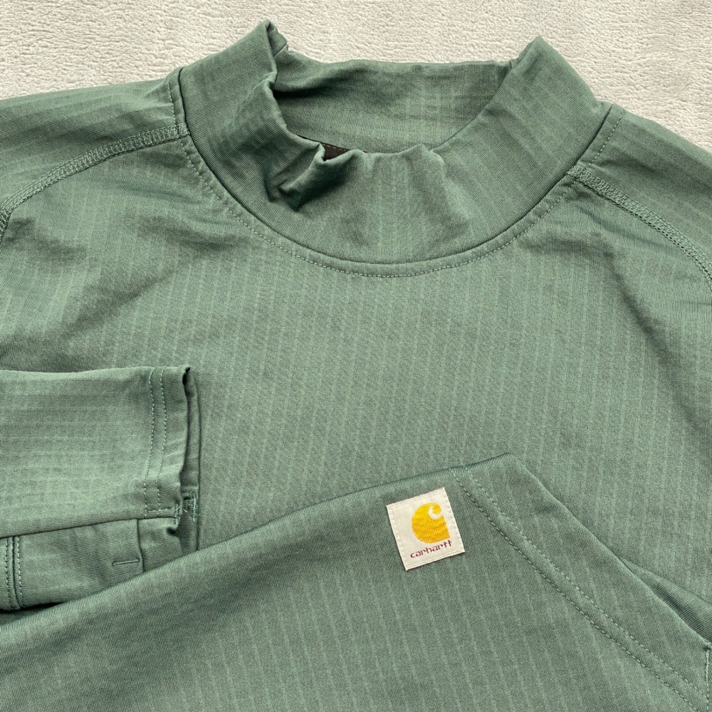 Carhartt Force Relaxed Fit Womens Large Mock Neck Green Pullover TK6453-W